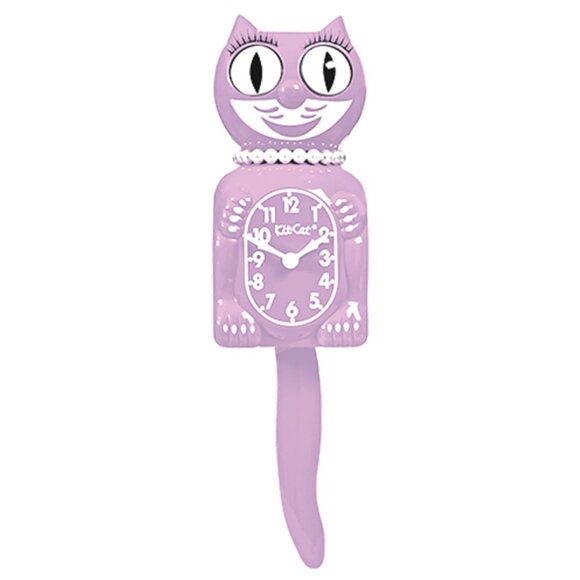 Full Sized Pastel Lilac Lady Kit Kat Cat Klock Clock - Picture 1 of 2